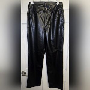 Myoursa Faux Leather Silky Soft Black Pants- Size Sm